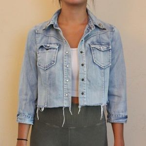 Crop jean jacket